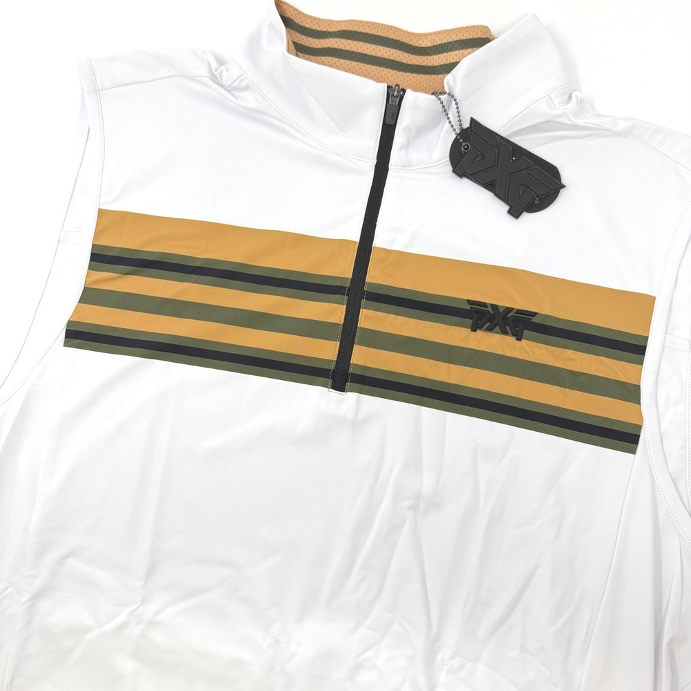 PXG Mens 1/4 Zip Performance Vest Striped MS24AOV3-61 Small NEW